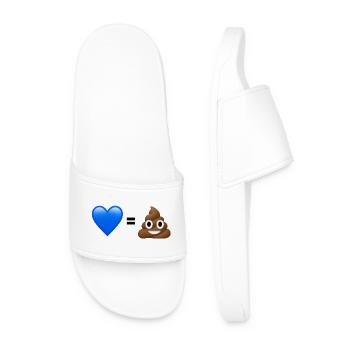 AfD ist Kacke - 💙 = 💩 (Bright Design) - Männer Badelatschen - Weiß - Vorne