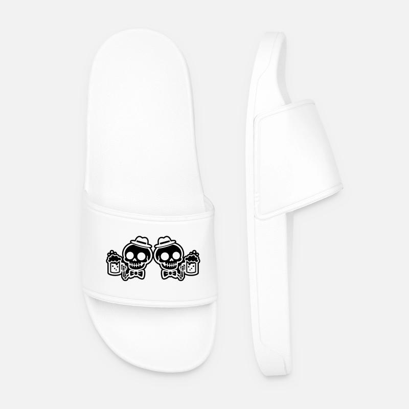Skelett Bier Team Junggesellen - Männer Badelatschen - Weiß