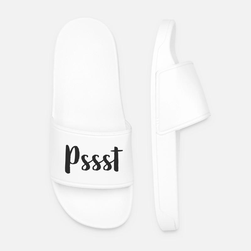Pssst - Ruhe bitte - Männer Badelatschen - Weiß