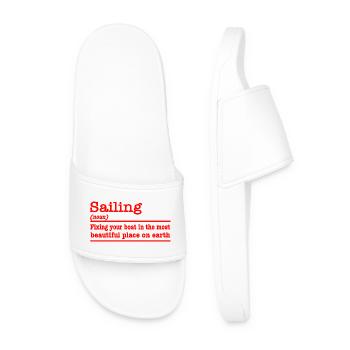 Sailing funny saying for sailors - Men’s Pool Sliders - white - Front