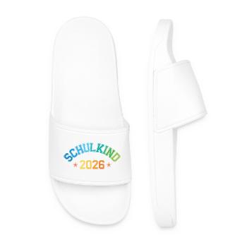 School Child 2026 School Enrollment College Leotard - Men’s Pool Sliders - white - Front