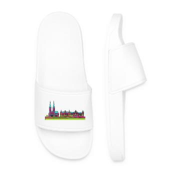 Silhouette de la ville de Szczecin Wały Chrobrego Art - Claquettes Homme - blanc - Devant