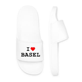 I love Basel - Ich liebe Basel - Men’s Pool Sliders - white - Front