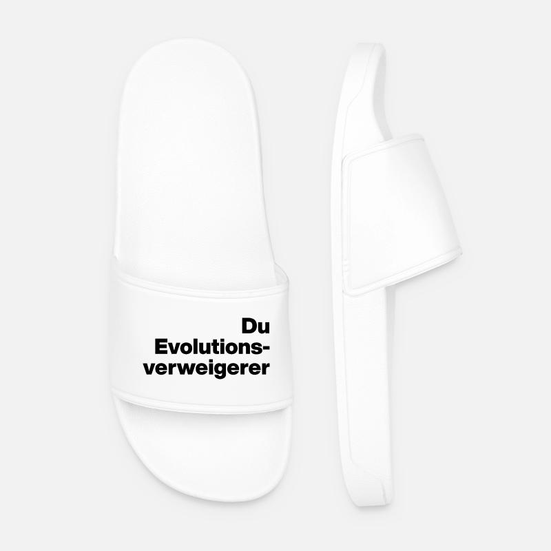 DU EVOLUTIONSVERWEIGERER. SARKASMUS, FRECH - Männer Badelatschen - Weiß