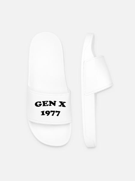 Gen X 1977 Retro-Print - Männer Badelatschen - Weiß