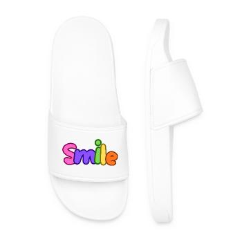 Smile, a smile for everyone. - Men’s Pool Sliders - white - Front
