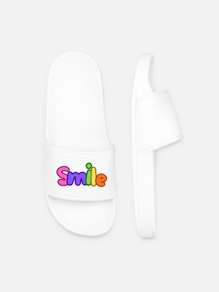 Smile, a smile for everyone. - Men’s Pool Sliders - white