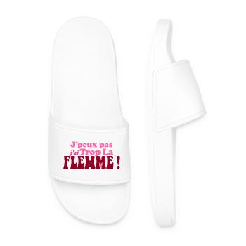 J'ai Trop La Flemme Retro Rose - Claquettes Homme - blanc - Devant