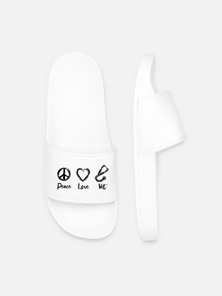 Vet Love - Men’s Pool Sliders - white