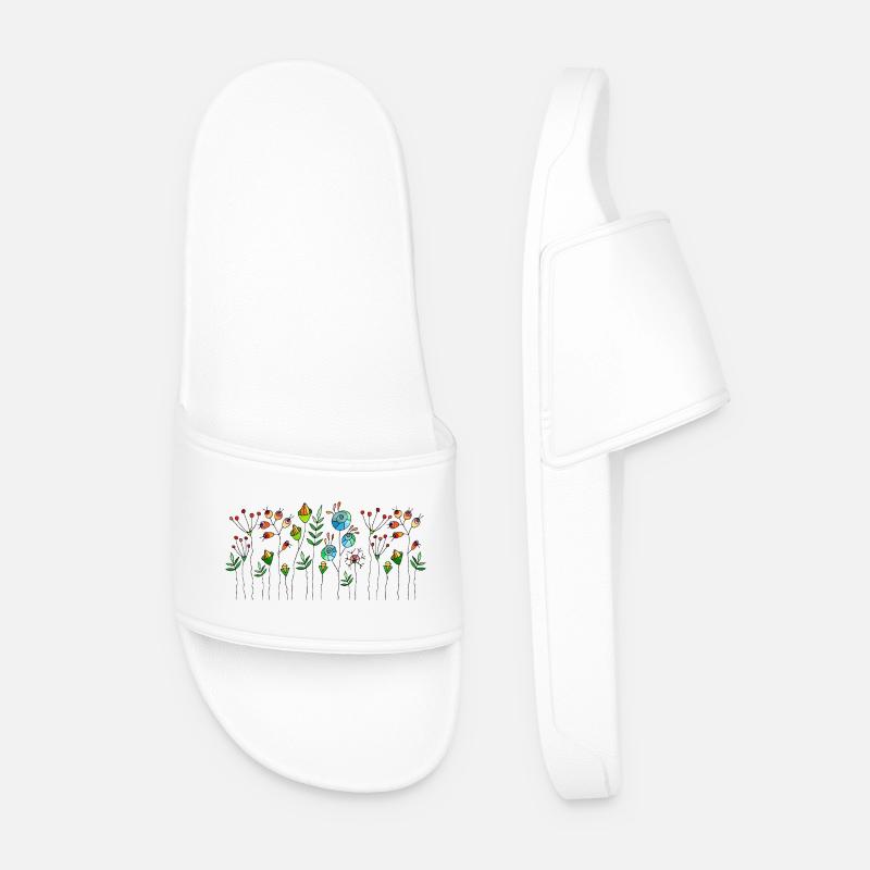 Fleur - Claquettes Homme - blanc