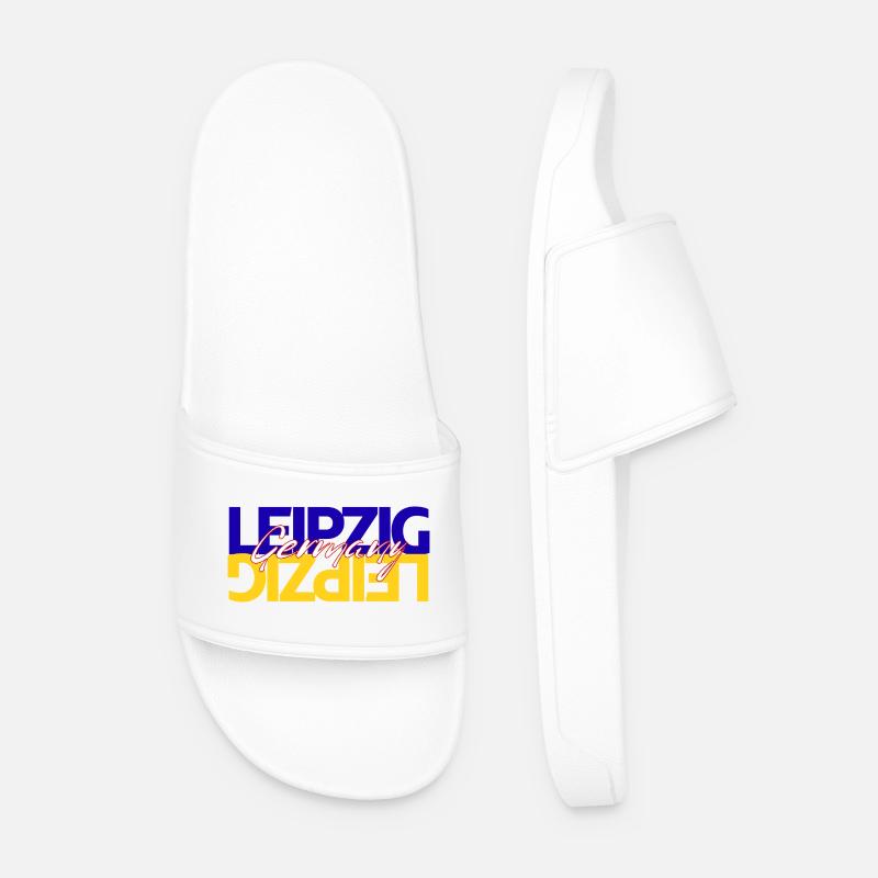 Leipzig Germany Schriftzug Overlay - Männer Badelatschen - Weiß