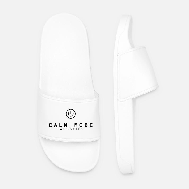 Calm Mode Activated | Relaxation - Men’s Pool Sliders - white