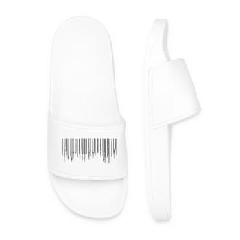 Barcode - Gray - Men’s Pool Sliders - white - Front