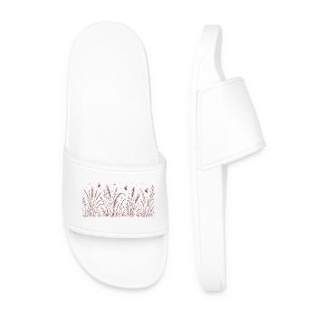 Bees and flowers - Men’s Pool Sliders - white - Front