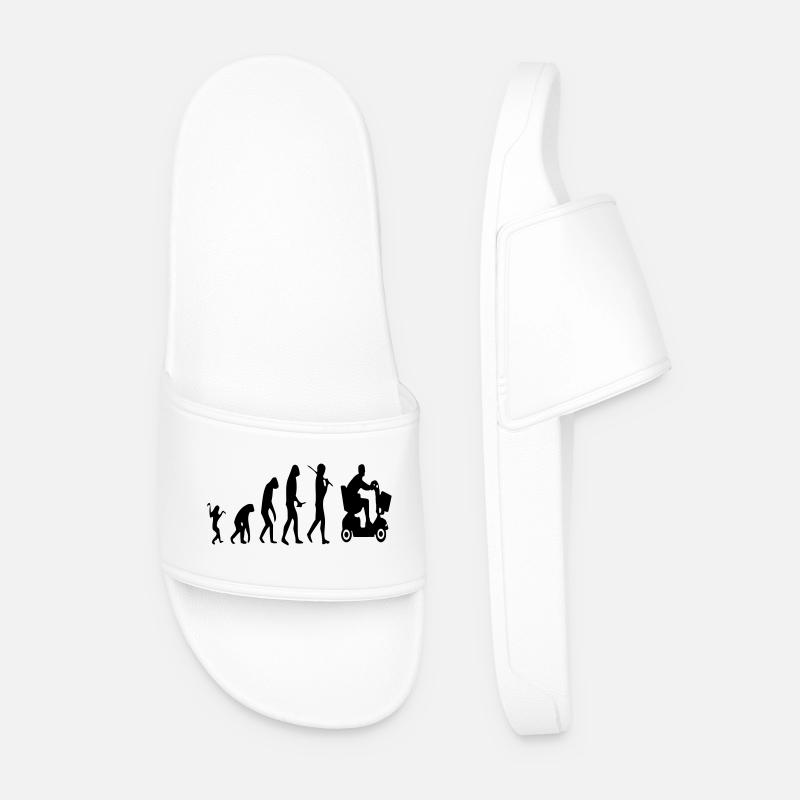 Mobility scooter evolution of disabled people # - Men’s Pool Sliders - white