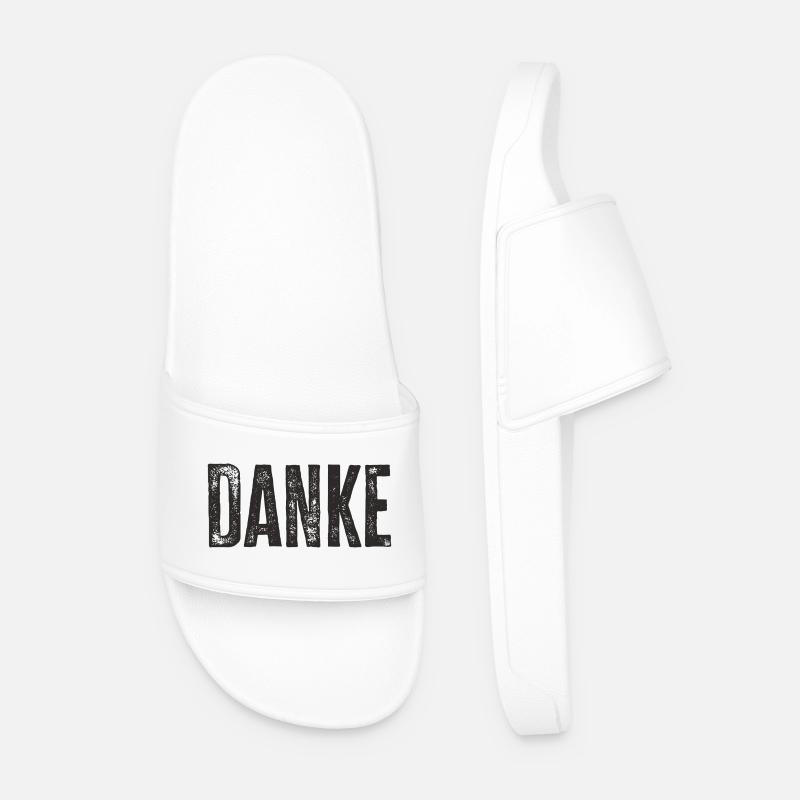 Danke Dankeschön Worte Geschenk - Männer Badelatschen - Weiß