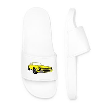 CamaroV8,Muscle Car,Atelier,Garage,Voiture,(25) - Claquettes Homme - blanc - Devant