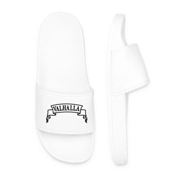 Valhalla in the banner - Men’s Pool Sliders - white - Front