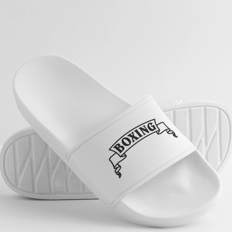 Boxen Boxtext in Wimpel oder Banner Männer Badelatschen