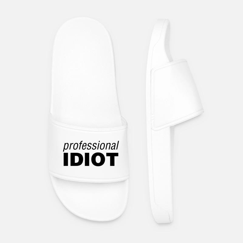 Professional Idiot - Men’s Pool Sliders - white