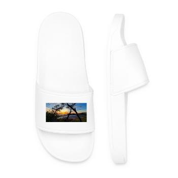 Sunset over the wilderness - Men’s Pool Sliders - white - Front