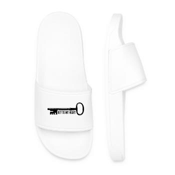 key to my heart - Men’s Pool Sliders - white - Front