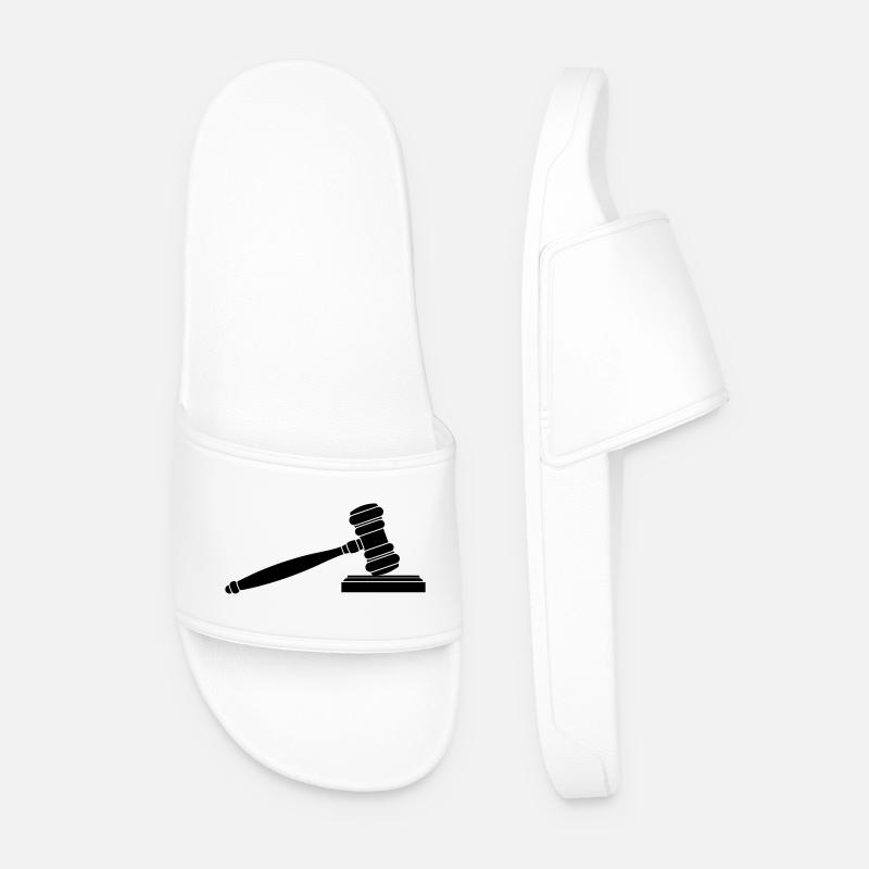 Dish hammer logo - Men’s Pool Sliders - white