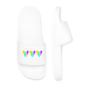 MOM. MOTHER's DAY. HAPPY MOTHER'S DAY. I LOVE YOU - Men’s Pool Sliders - white - Front