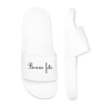 FÊTE DES PÈRES. BONNE FÊTE PAPA. PAPA. BONNE FÊTE - Claquettes Homme - blanc - Devant