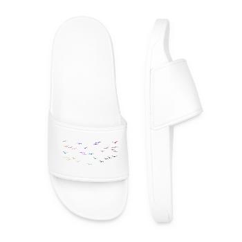 Colorful birds - Men’s Pool Sliders - white - Front