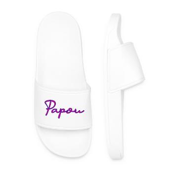 PAPOU. PAPA. FÊTE DES PÈRES. BONNE FÊTE PAPA - Claquettes Homme - blanc - Devant