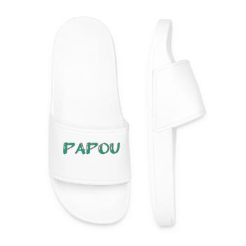 PAPOU. PAPA. FÊTE DES PÈRES. BONNE FÊTE PAPA - Claquettes Homme - blanc - Devant
