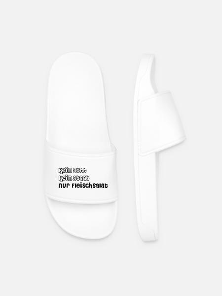 no god, no state, just meat salad - Men’s Pool Sliders - white