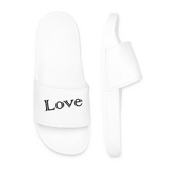HEART. SAINT VALENTINE. bachelorette party. I LOVE YOU. I LOVE YOU - Men’s Pool Sliders - white - Front