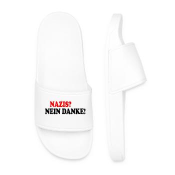 Nazis nein danke - Männer Badelatschen - Weiß - Vorne