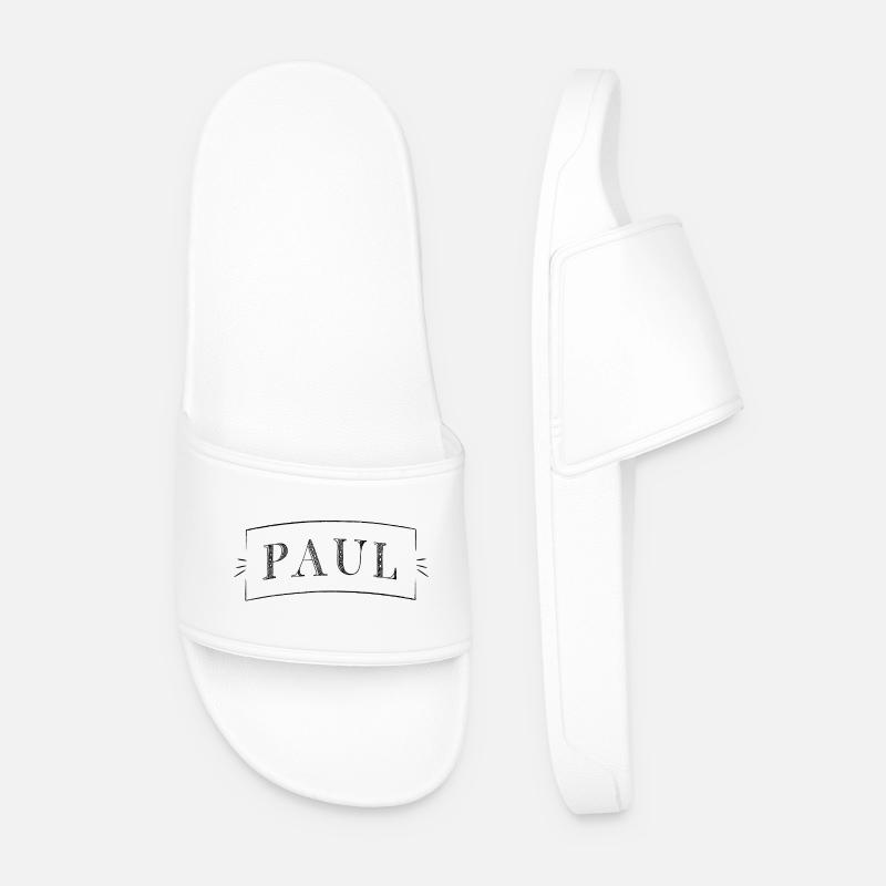 Paul Name - Männer Badelatschen - Weiß