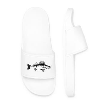 Zander Motif - Men’s Pool Sliders - white - Front