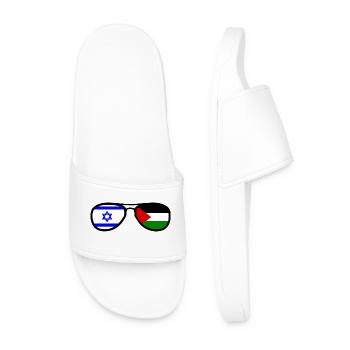 Free Palestine Israel peace - Claquettes Homme - blanc - Devant