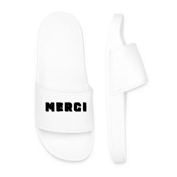 MERCI. ANNIVERSAIRE. NAISSANCE. RETRAITE. MERCI - Claquettes Homme - blanc - Devant