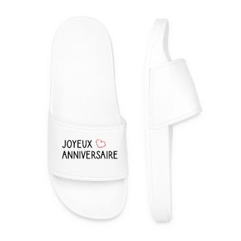 HAPPY BIRTHDAY. JOYEUX ANNIVERSAIRE. ANNIVERSAIRE. - Claquettes Homme - blanc - Devant