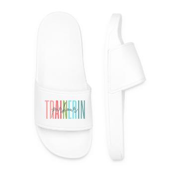 Trainerin Parkour Parkourtrainerin Geschenk - Männer Badelatschen - Weiß - Vorne