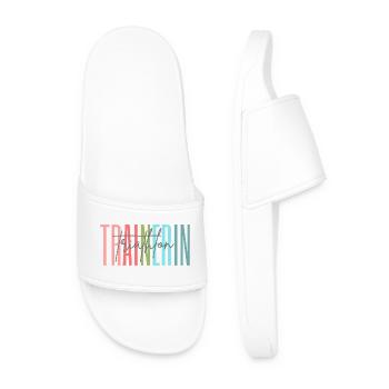 Trainerin Triathlon Triathlontrainerin Geschenk - Männer Badelatschen - Weiß - Vorne