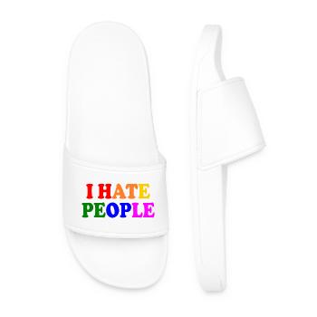 I hate people - Männer Badelatschen - Weiß - Vorne