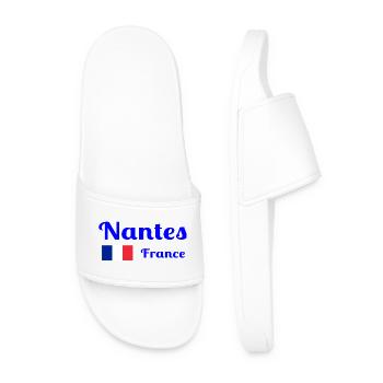 Nantes, France- Imprimés élégants - Claquettes Homme - blanc - Devant