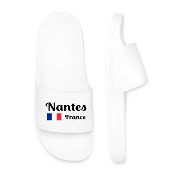 Nantes, France- Imprimés élégants - Claquettes Homme - blanc - Devant