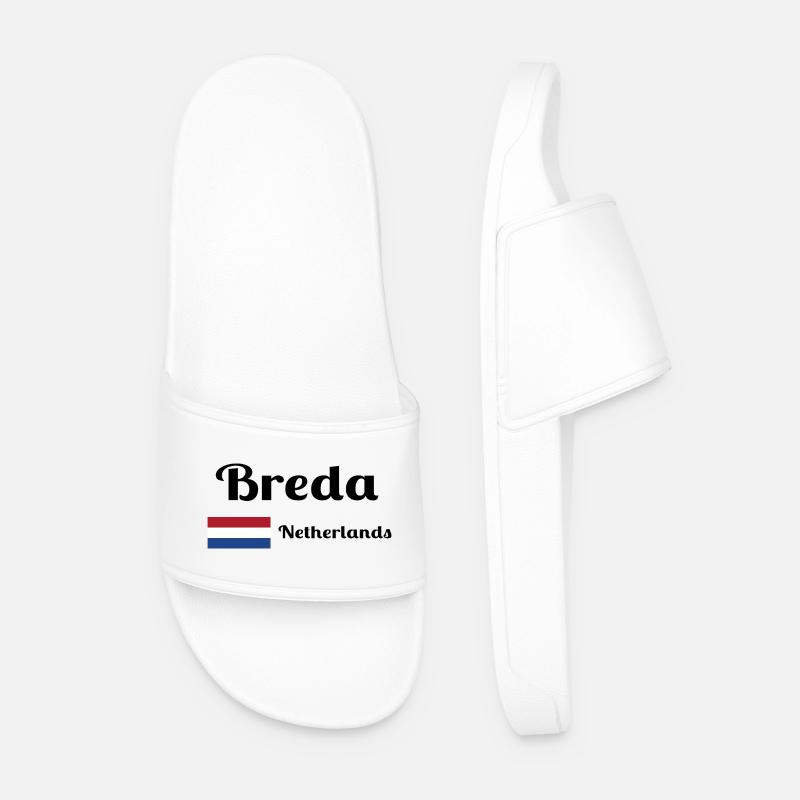 Breda Netherlands- Stylish prints - Men’s Pool Sliders - white