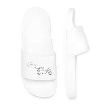 Meditation Guy - Men’s Pool Sliders - white - Front