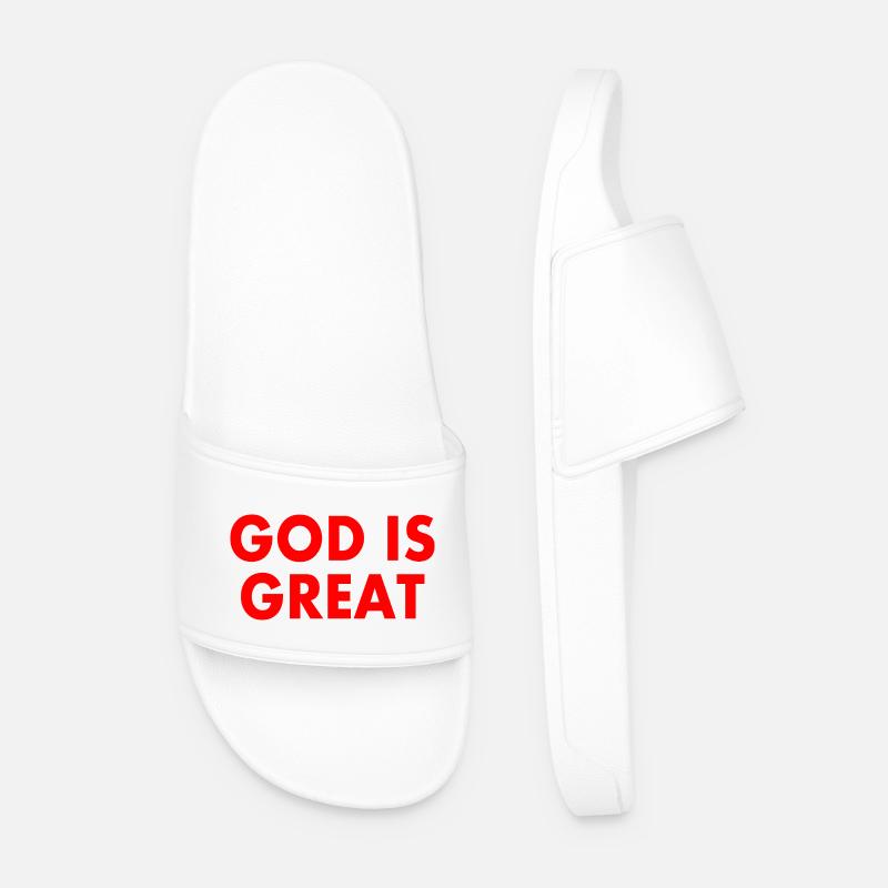 god is great - Klapki męskie - biały