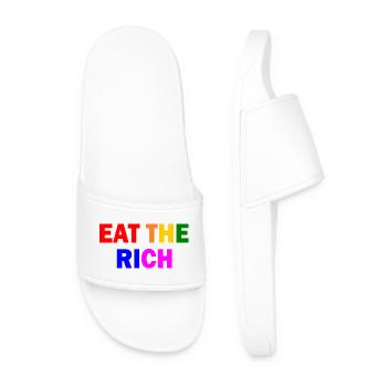 Eat the rich - Männer Badelatschen - Weiß - Vorne