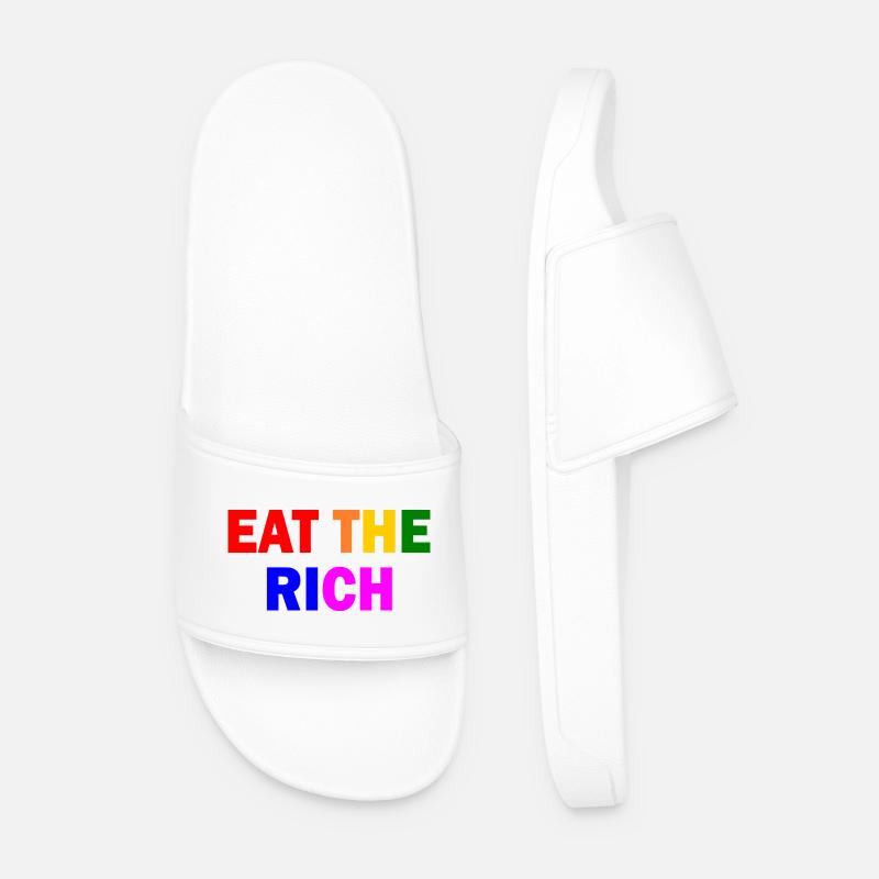 Eat the rich - Männer Badelatschen - Weiß